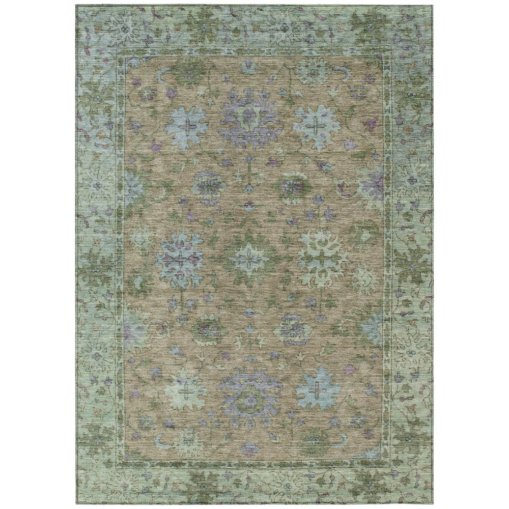 Machine Washable Indoor/Outdoor Chantille ACN2052 Brown 3' x 5' Rug