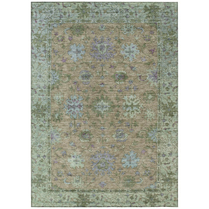 Machine Washable Indoor/Outdoor Chantille ACN2052 Brown 3' x 5' Rug