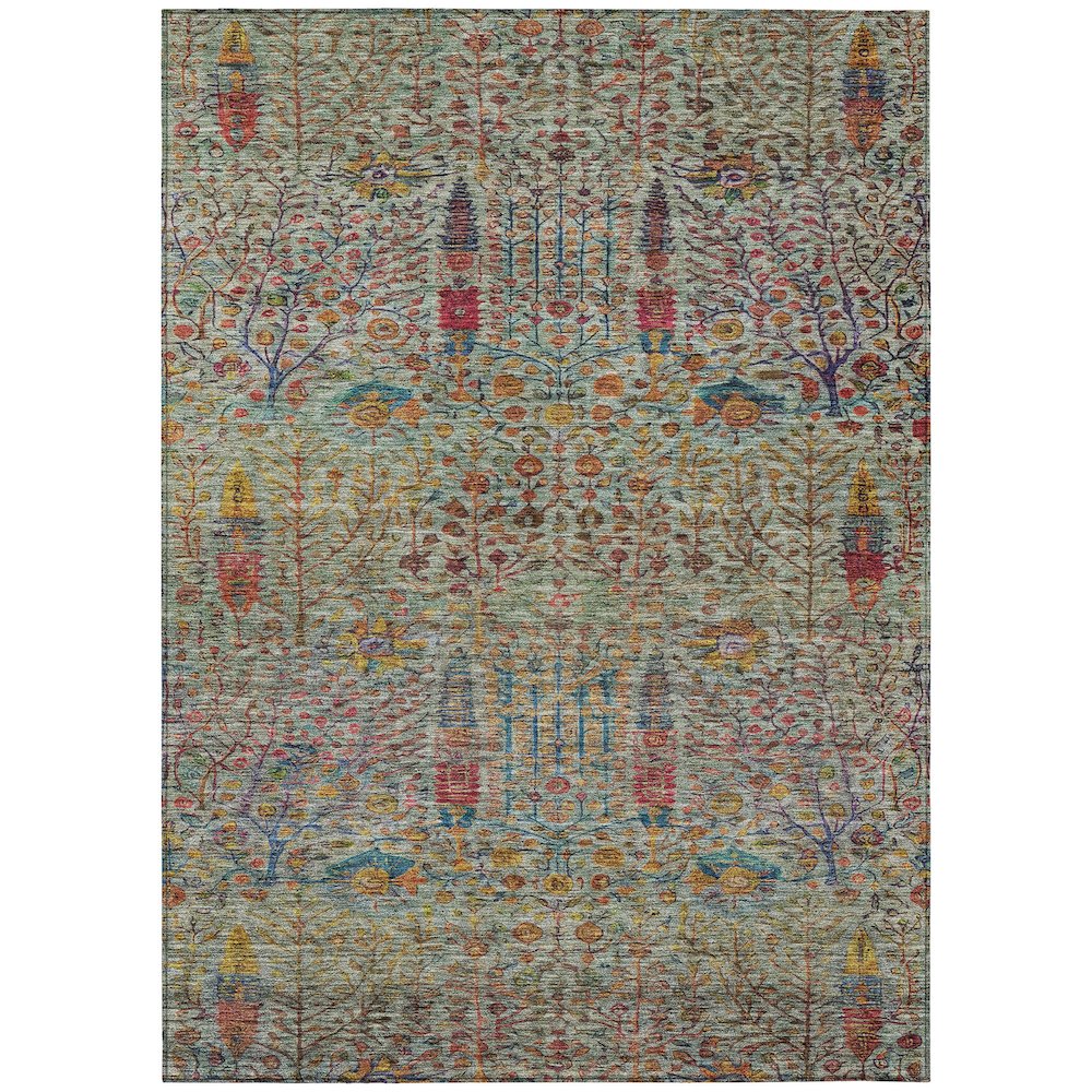 Machine Washable Indoor/Outdoor Chantille ACN2053 Green 3' x 5' Rug