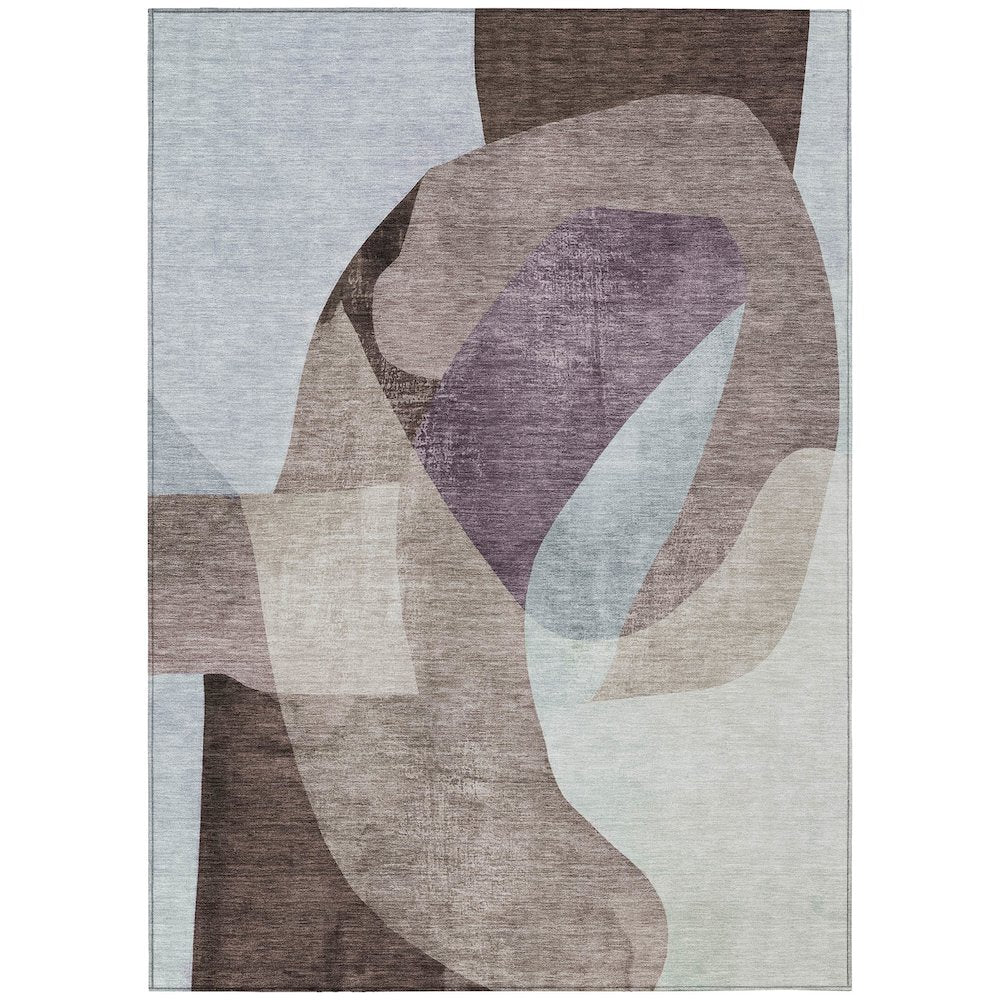 Machine Washable Indoor/Outdoor Chantille ACN2058 Brown 3' x 5' Rug