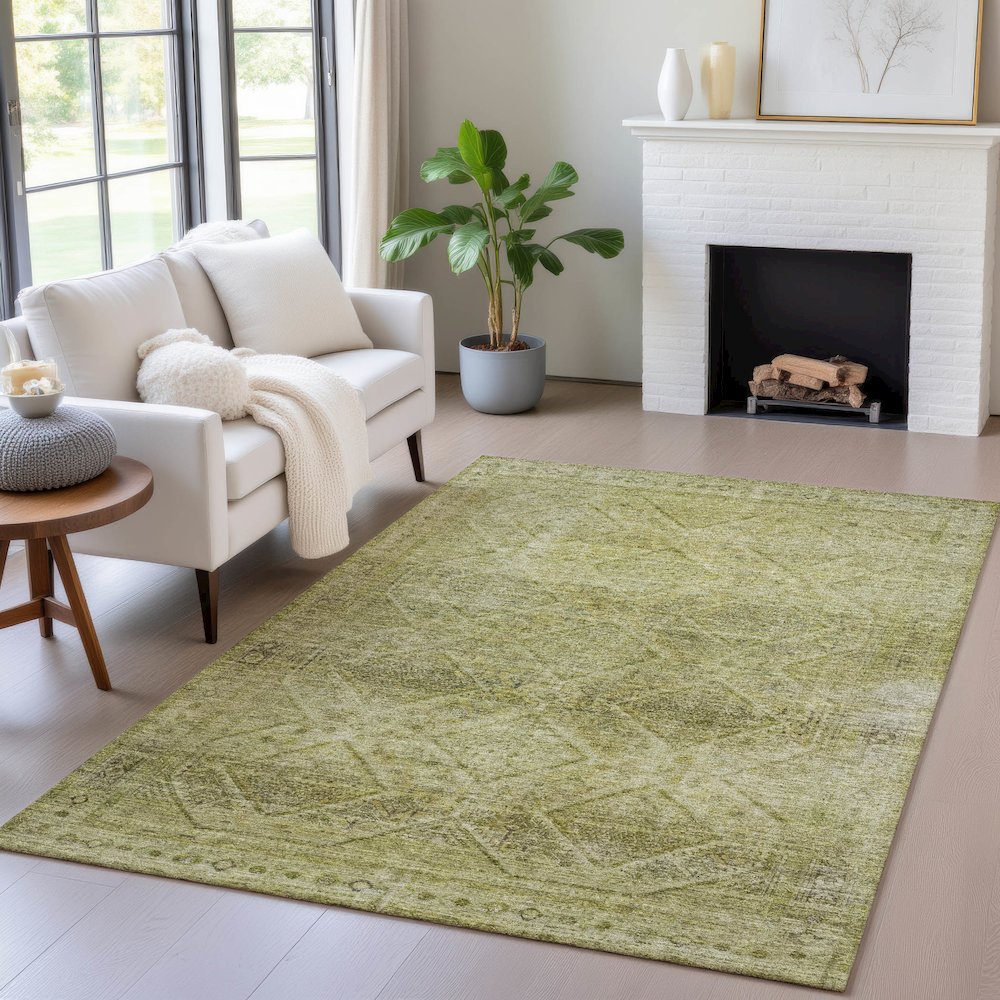 Machine Washable Indoor/Outdoor Chantille ACN2060 Aloe 3' x 5' Rug