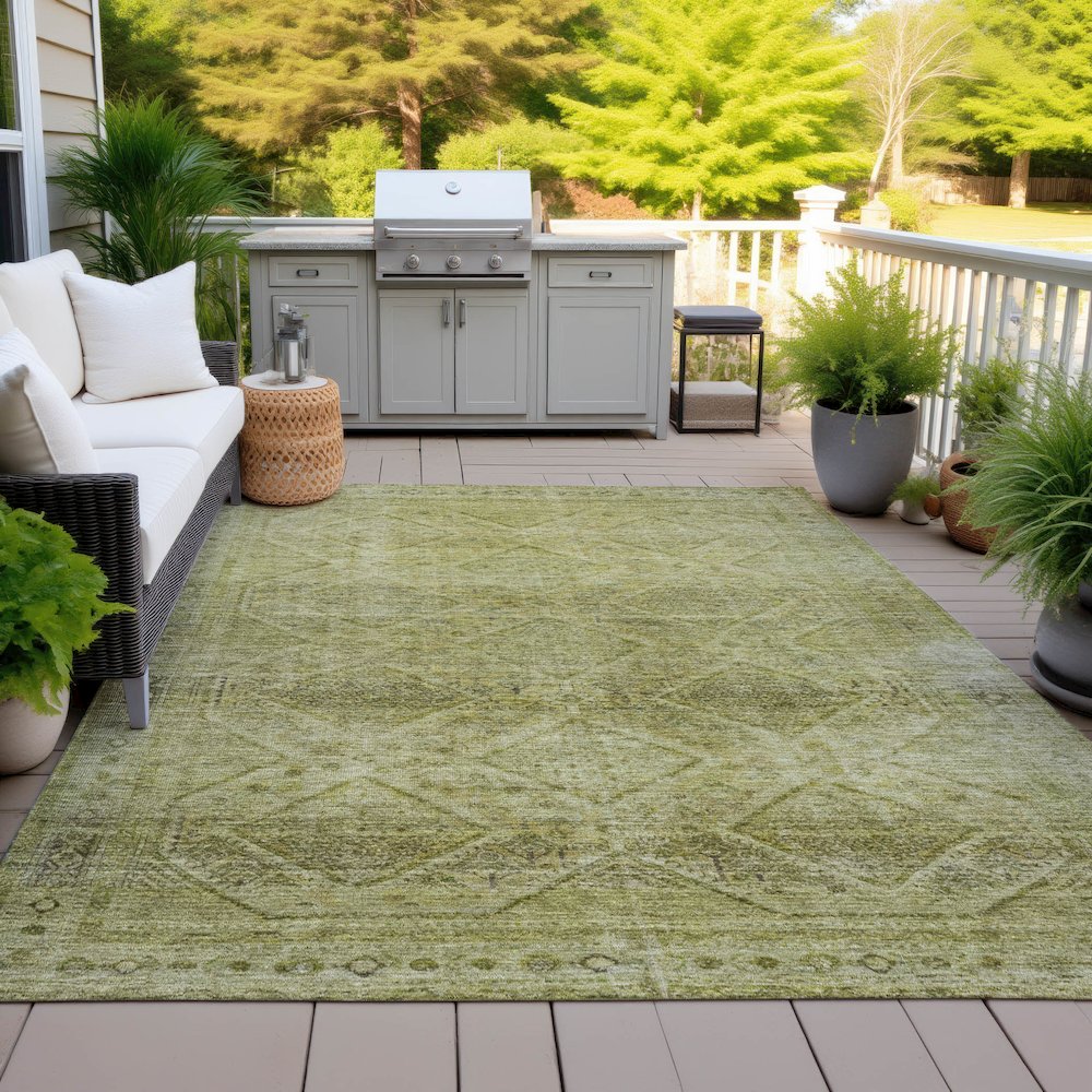 Machine Washable Indoor/Outdoor Chantille ACN2060 Aloe 3' x 5' Rug