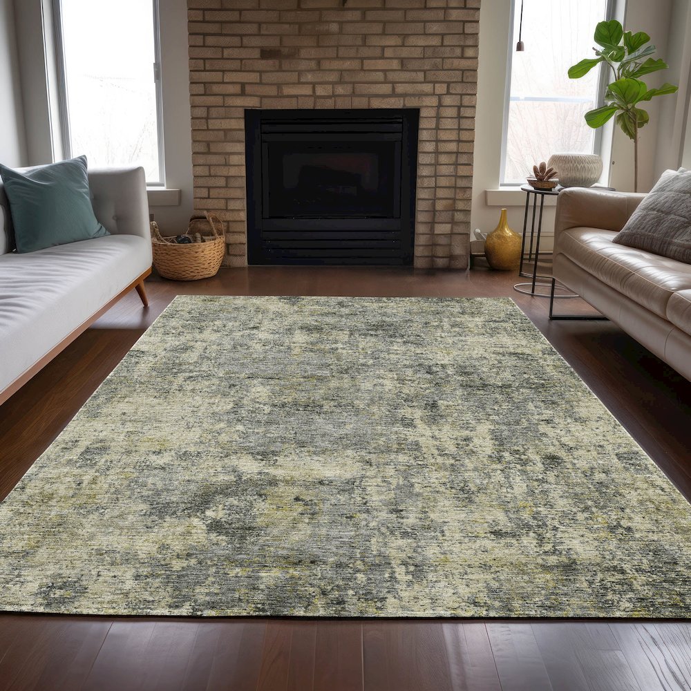Machine Washable Indoor/Outdoor Chantille ACN2061 Pewter 3' x 5' Rug