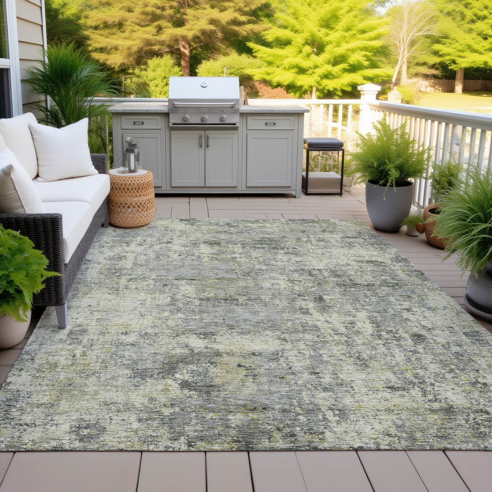 Machine Washable Indoor/Outdoor Chantille ACN2061 Pewter 3' x 5' Rug