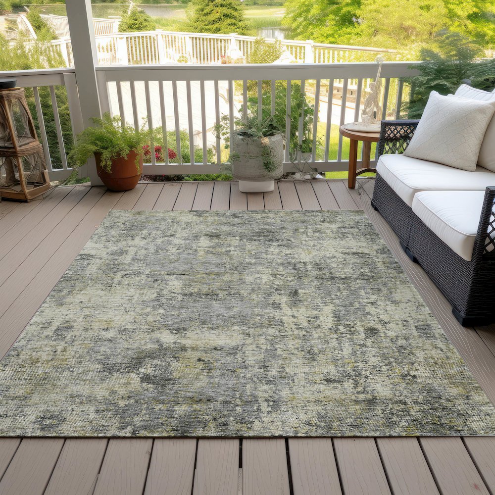 Machine Washable Indoor/Outdoor Chantille ACN2061 Pewter 3' x 5' Rug
