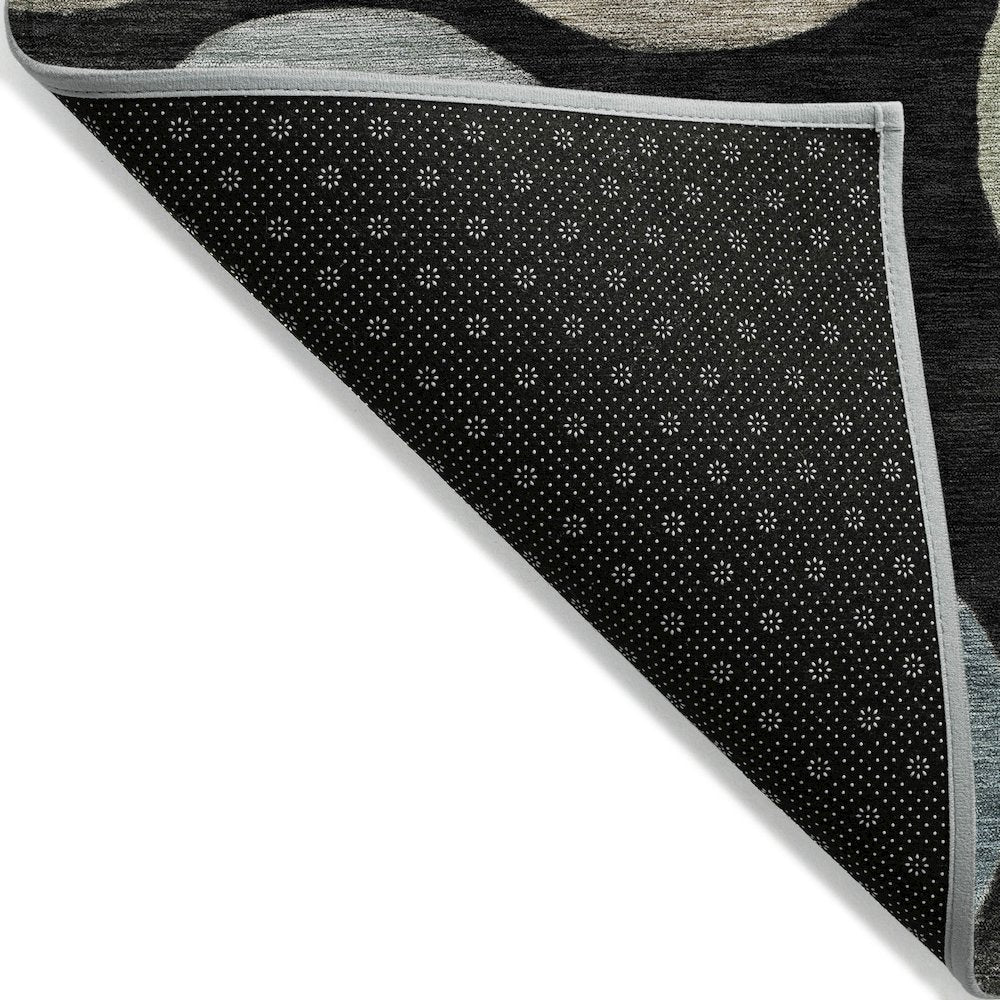 Machine Washable Indoor/Outdoor Chantille ACN2062 Black 2'3" x 7'6" Runner Rug
