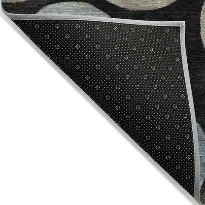 Machine Washable Indoor/Outdoor Chantille ACN2062 Black 2'3" x 7'6" Runner Rug
