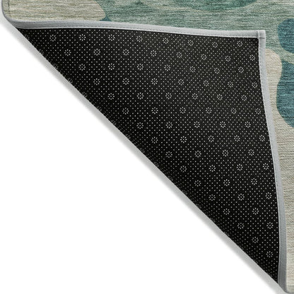 Machine Washable Indoor/Outdoor Chantille ACN2063 Teal 2'3" x 7'6" Runner Rug