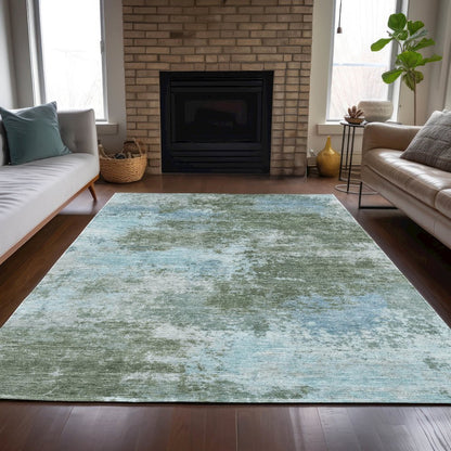 Machine Washable Indoor/Outdoor Chantille ACN2065 Sage 3' x 5' Rug