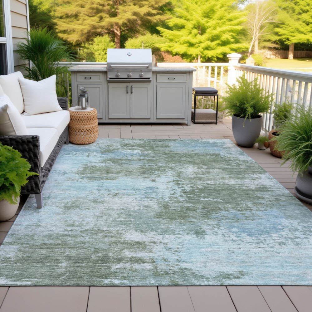 Machine Washable Indoor/Outdoor Chantille ACN2065 Sage 3' x 5' Rug