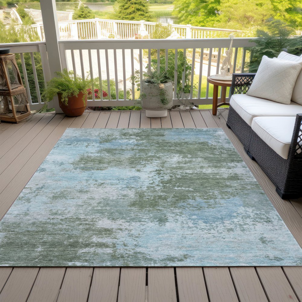 Machine Washable Indoor/Outdoor Chantille ACN2065 Sage 3' x 5' Rug