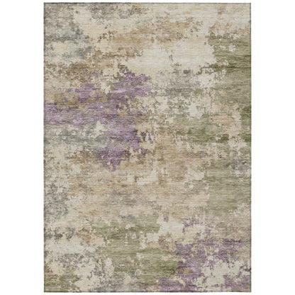 Machine Washable Indoor/Outdoor Chantille ACN2068 Beige 3' x 5' Rug