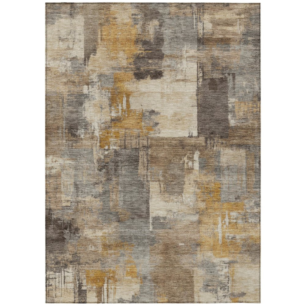 Machine Washable Indoor/Outdoor Chantille ACN2069 Brown 3' x 5' Rug