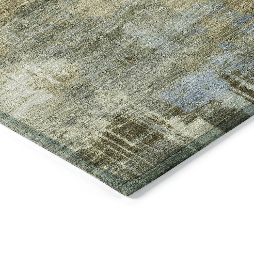 Machine Washable Indoor/Outdoor Chantille ACN2069 Green 2'3" x 7'6" Runner Rug