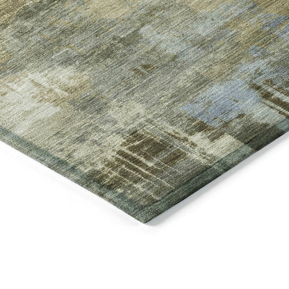 Machine Washable Indoor/Outdoor Chantille ACN2069 Green 2'3" x 7'6" Runner Rug