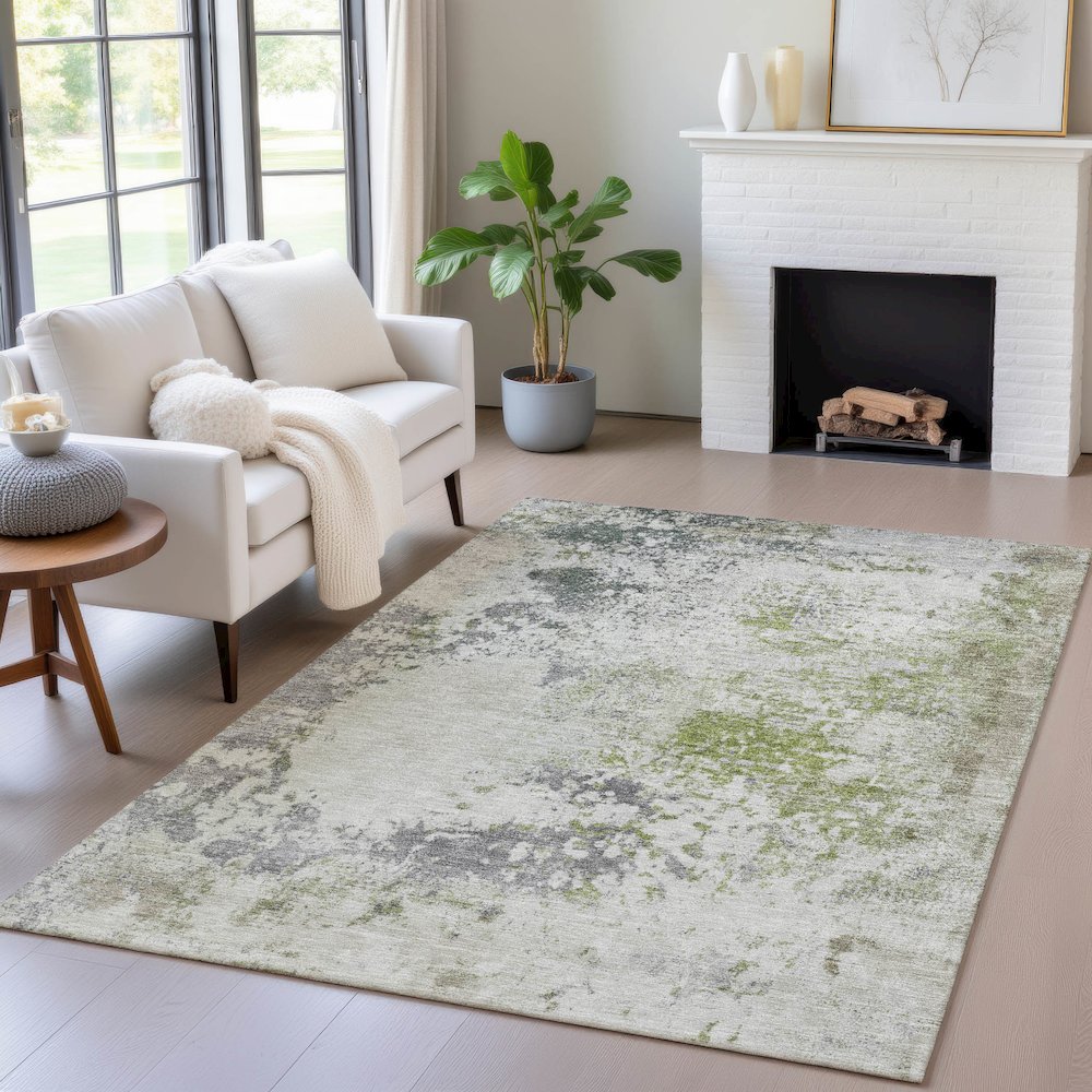 Machine Washable Indoor/Outdoor Chantille ACN2070 Linen 3' x 5' Rug