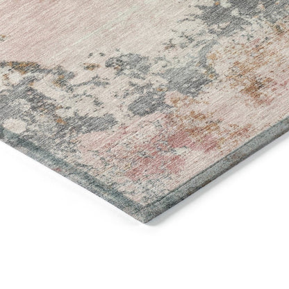 Machine Washable Indoor/Outdoor Chantille ACN2070 Pink 2'3" x 7'6" Runner Rug