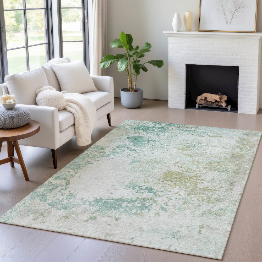 Machine Washable Indoor/Outdoor Chantille ACN2070 Putty 3' x 5' Rug