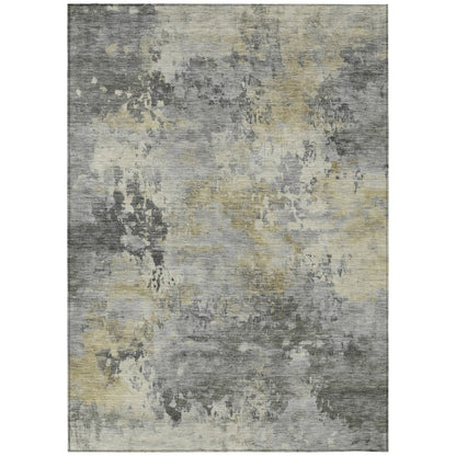 Machine Washable Indoor/Outdoor Chantille ACN2073 Pewter 3' x 5' Rug