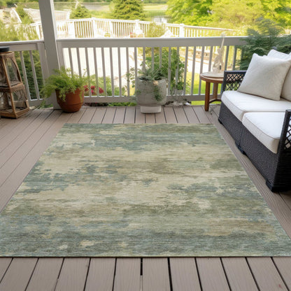 Machine Washable Indoor/Outdoor Chantille ACN2075 Seafoam 3' x 5' Rug