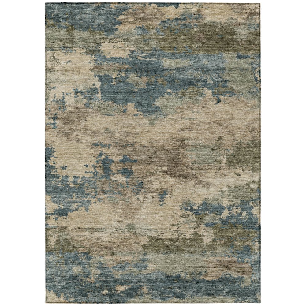 Machine Washable Indoor/Outdoor Chantille ACN2075 Teal 3' x 5' Rug