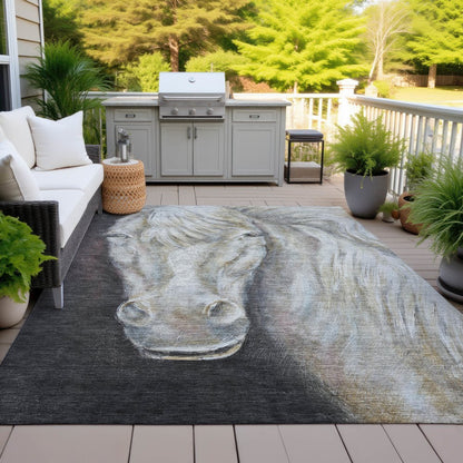 Machine Washable Indoor/Outdoor Chantille ACN2080 Ivory 3' x 5' Rug