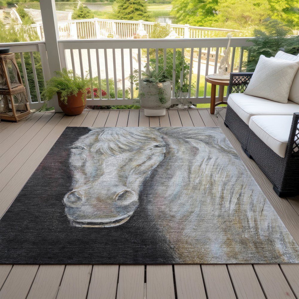 Machine Washable Indoor/Outdoor Chantille ACN2080 Ivory 3' x 5' Rug