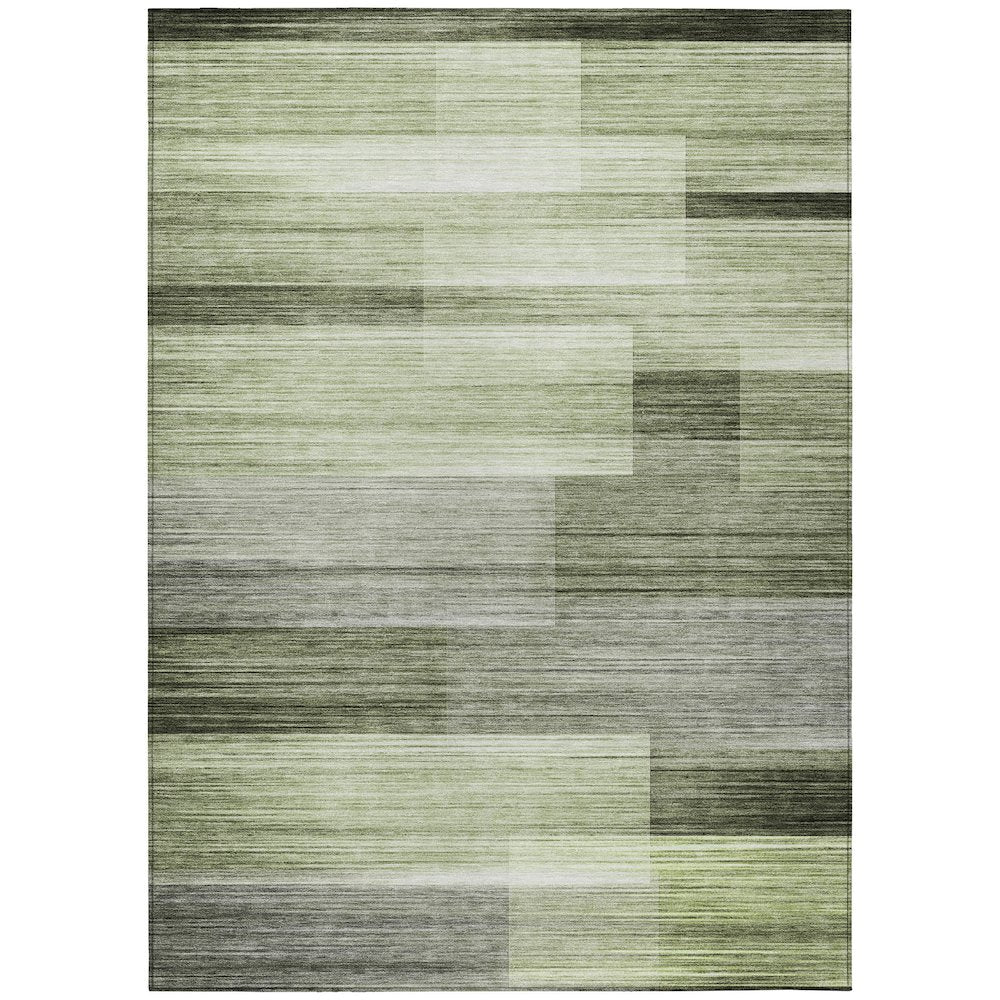 Machine Washable Indoor/Outdoor Chantille ACN2082 Green 3' x 5' Rug