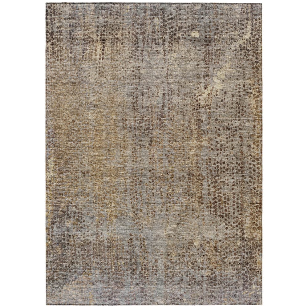 Machine Washable Indoor/Outdoor Chantille ACN2088 Brown 3' x 5' Rug