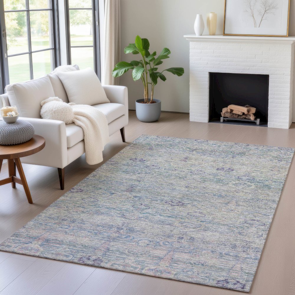 Machine Washable Indoor/Outdoor Chantille ACN2090 Plum 3' x 5' Rug