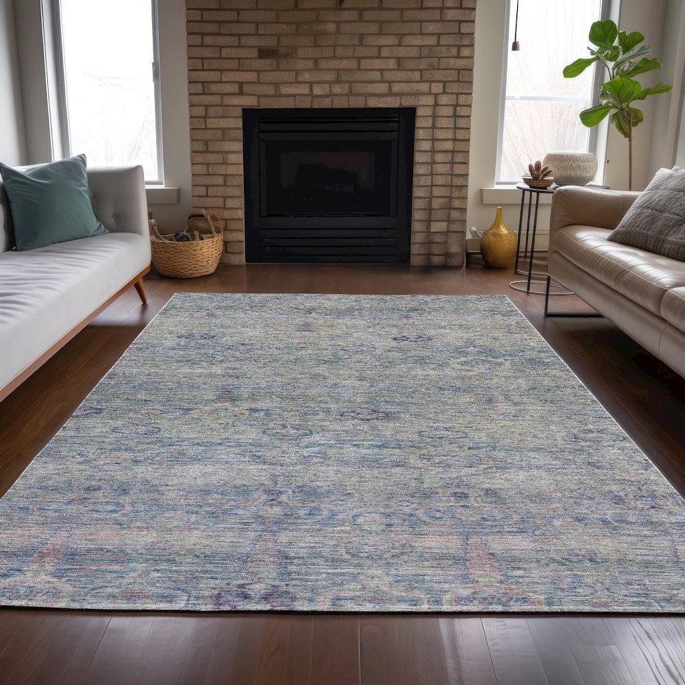 Machine Washable Indoor/Outdoor Chantille ACN2090 Plum 3' x 5' Rug