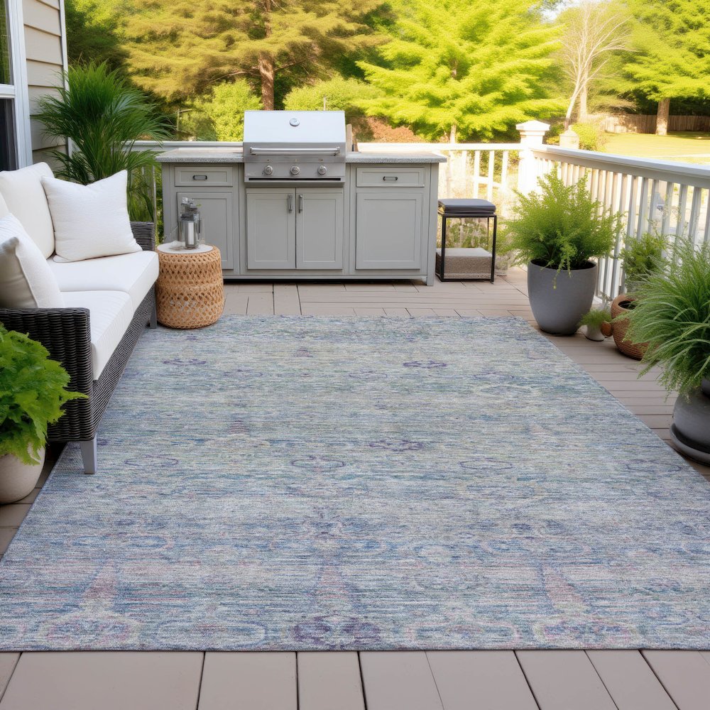 Machine Washable Indoor/Outdoor Chantille ACN2090 Plum 3' x 5' Rug