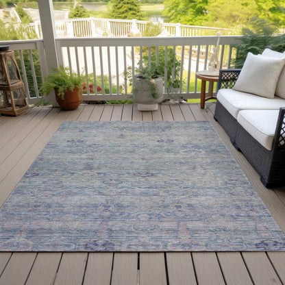 Machine Washable Indoor/Outdoor Chantille ACN2090 Plum 3' x 5' Rug