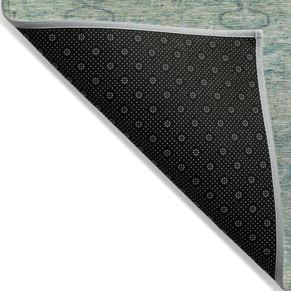 Machine Washable Indoor/Outdoor Chantille ACN2090 Teal 2'3" x 7'6" Runner Rug