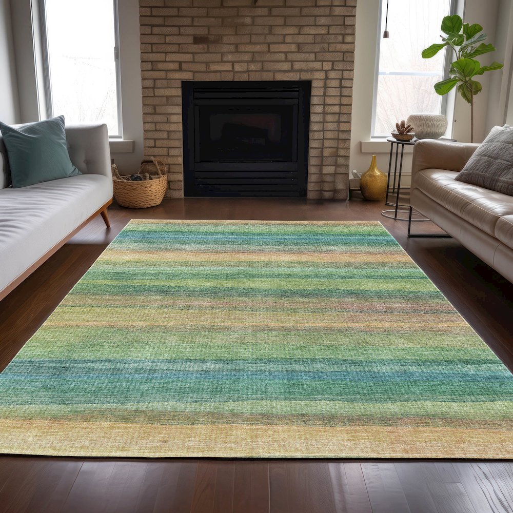 Machine Washable Indoor/Outdoor Chantille ACN2093 Aloe 3' x 5' Rug