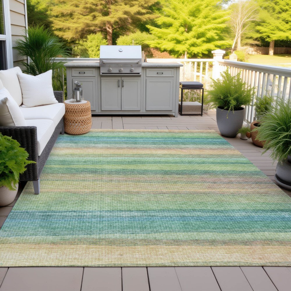 Machine Washable Indoor/Outdoor Chantille ACN2093 Aloe 3' x 5' Rug