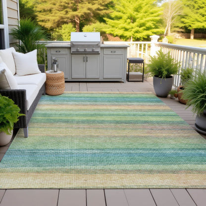 Machine Washable Indoor/Outdoor Chantille ACN2093 Aloe 3' x 5' Rug