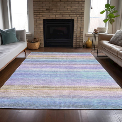 Machine Washable Indoor/Outdoor Chantille ACN2093 Lavender 3' x 5' Rug