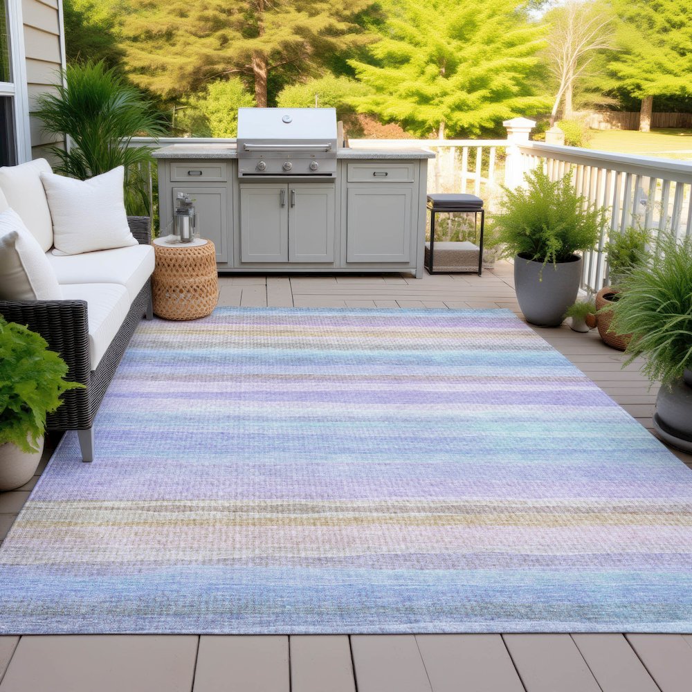 Machine Washable Indoor/Outdoor Chantille ACN2093 Lavender 3' x 5' Rug
