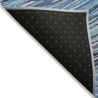 Machine Washable Indoor/Outdoor Chantille ACN2094 Blue 2'3" x 7'6" Runner Rug
