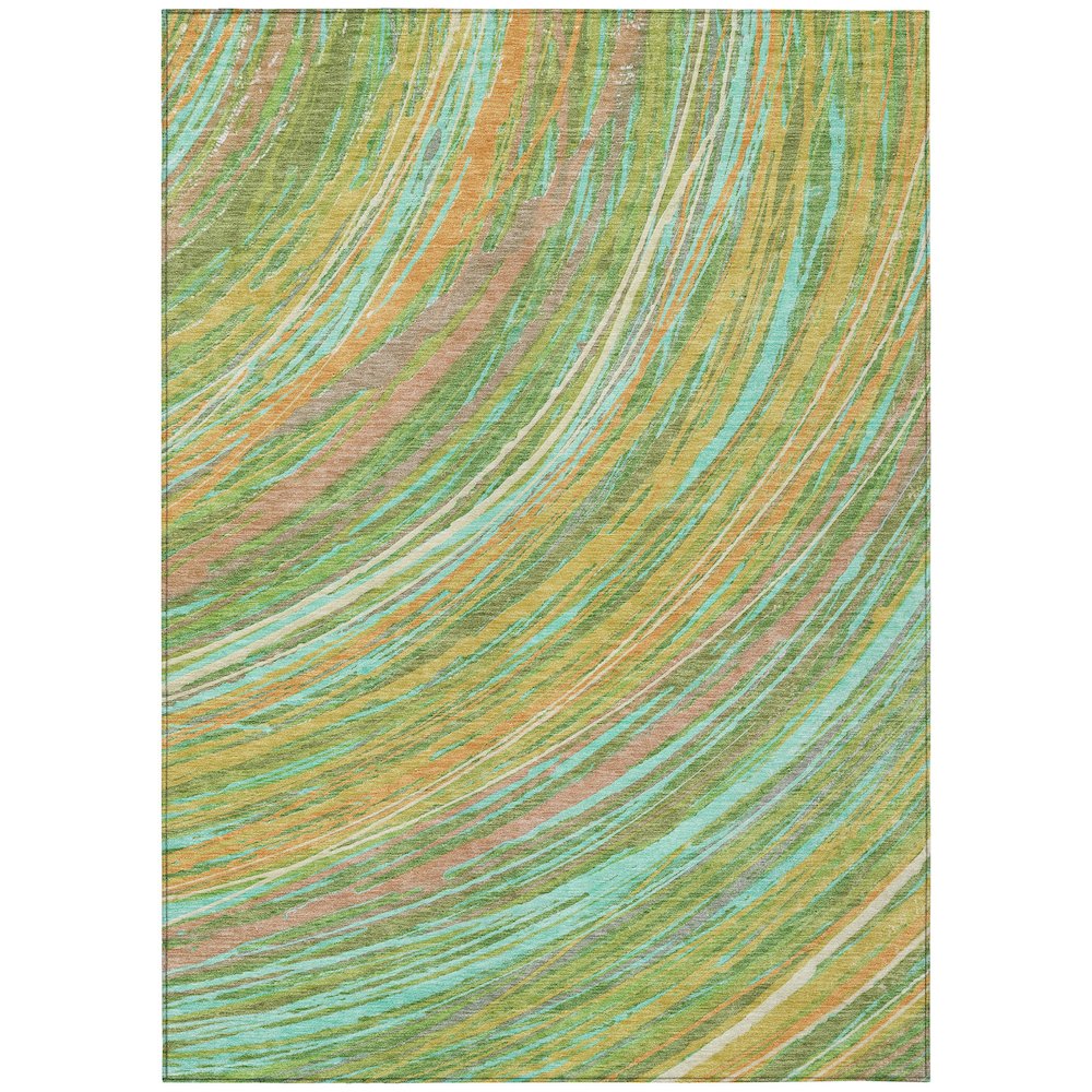 Machine Washable Indoor/Outdoor Chantille ACN2094 Green 3' x 5' Rug