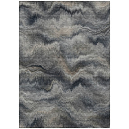 Machine Washable Indoor/Outdoor Chantille ACN2095 Gray 3' x 5' Rug