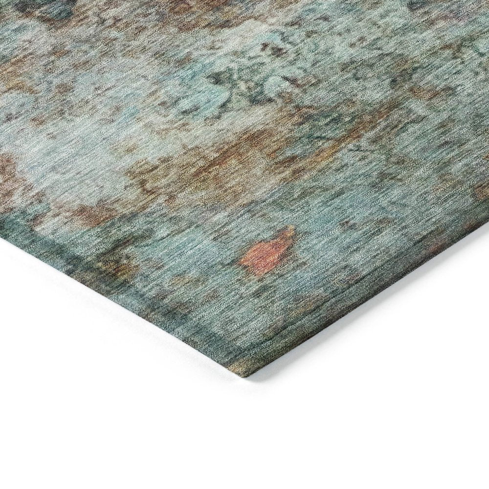 Machine Washable Indoor/Outdoor Chantille ACN2100 Teal 2'3" x 7'6" Runner Rug