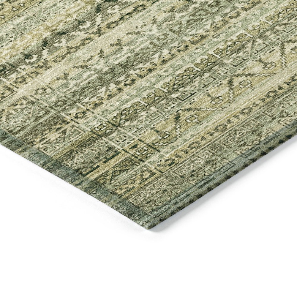 Machine Washable Indoor/Outdoor Chantille ACN2101 Green 2'3" x 7'6" Runner Rug