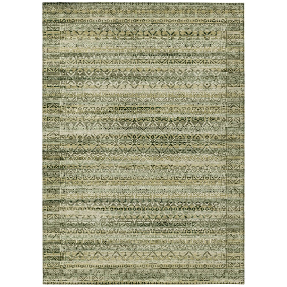 Machine Washable Indoor/Outdoor Chantille ACN2101 Green 3' x 5' Rug