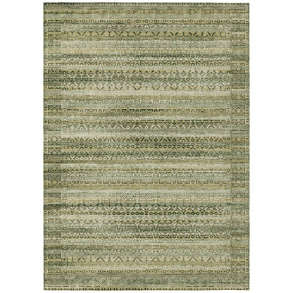 Machine Washable Indoor/Outdoor Chantille ACN2101 Green 3' x 5' Rug