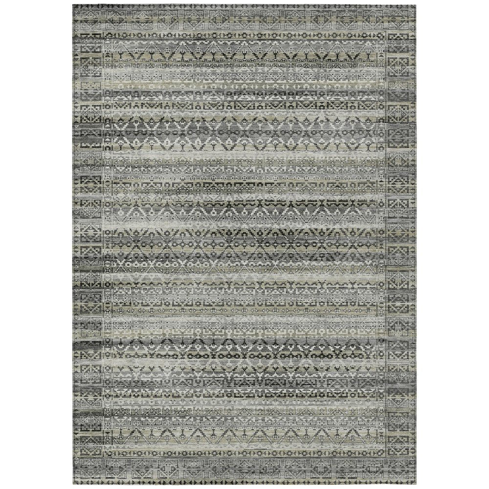 Machine Washable Indoor/Outdoor Chantille ACN2101 Pewter 3' x 5' Rug