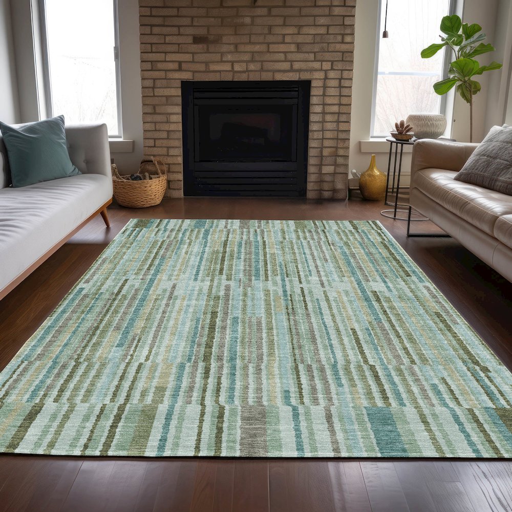 Machine Washable Indoor/Outdoor Chantille ACN2102 Aloe 3' x 5' Rug