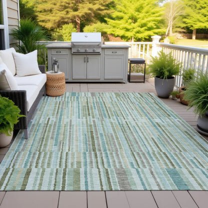 Machine Washable Indoor/Outdoor Chantille ACN2102 Aloe 3' x 5' Rug
