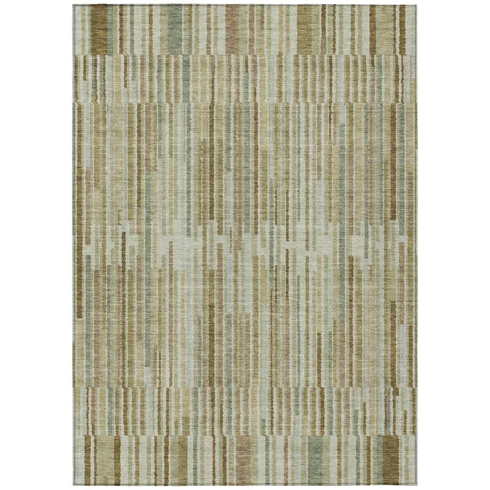 Machine Washable Indoor/Outdoor Chantille ACN2102 Khaki 3' x 5' Rug